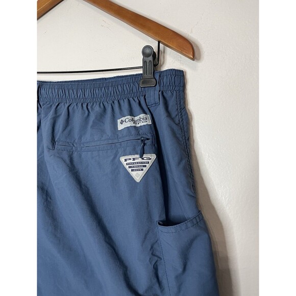 Columbia Men's XL Blue Nylon Swim Shirts Mesh Lined 9" - Picture 8 of 9